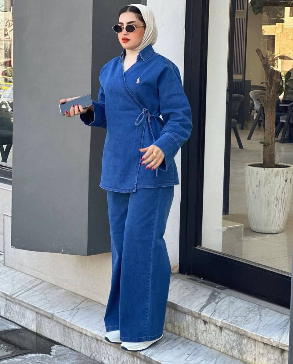 زبائننا الكرام ✨

البساطة هي قمة الفخامة.. طقم جينز "Wrap"      بقصة واسعة تناسب كل الأوقات. 🦋.  
 لطلب جمله 
☎️*********** 
🚚يوجد توصيل شورجه الاسعار
