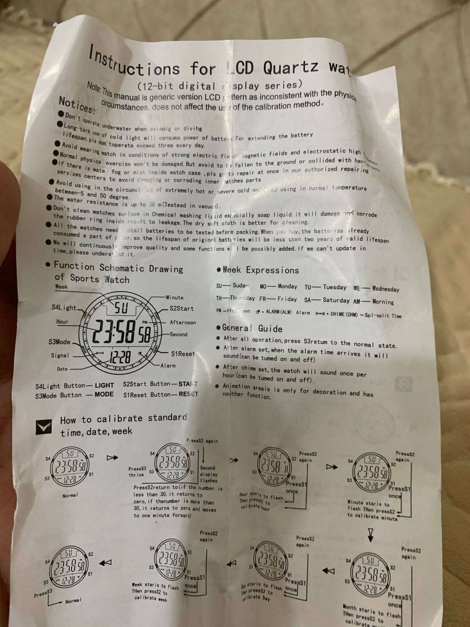 ساعه ماركة TRIAXUN تجنن
مواصفات
ضد الماء ٥٠ متر
واضائه ليلة
وتاريخ الشهر اليوم الوقت
منبه
سير سيليكون مطاط مناسب للاستخدام اليومي
إطار بلاستك مقاوم للصدمات
عل اول تم ١٠ بالعافيه


**إذا كنت صاحب هذا الإعلان وتريد حذفه لأي سبب، رجاءا أرسل رسالة إلى الدعم الفني**