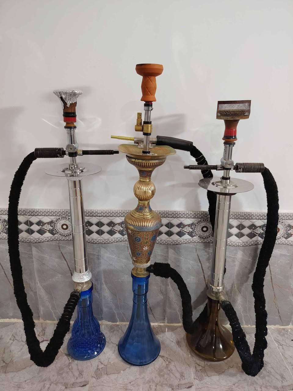 السلام عليكم
متوفر اراكيل طه ستيل 
استعمال شهرين فقط  بايدي
نظافة بدون اي شخط
قمجي نظيف جد بسعر مناسب، *********** النجف, العراق
