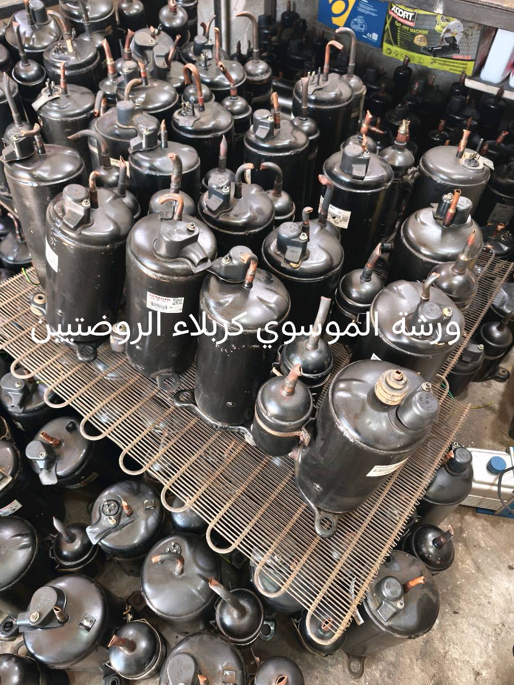 ورشة الموسوي كربلاء الروضتيين كل احجام الماطورات سبالت مكيفات ملف نحاس t3