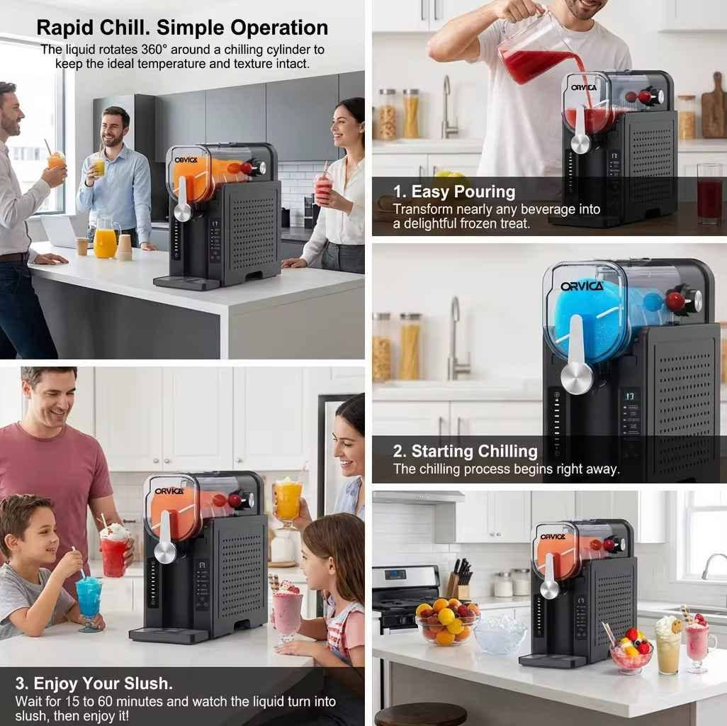 هذه هي علبة ماكينة السلاش والآيس كريم الأوتوماتيكية من ماركة أورفيكا (ORVICA Slushie Machine) موديل ORM-2408B
.المواصفات والميزات الرئيسية:الاستخدام (6 في 1): ماكينة متعددة الوظائف مبرمجة مسبقاً بـ 6 إعدادات ذكية لتحضير (الآيس كريم، السلاش، السلاش الغازي، الفرابيه، الميلك شيك، ومبرد العصائر).
السعة: خزان يتسع لـ 1.5 إلى 1.6 لتر.
الطاقة: مكتوب على العلبة قوة محرك قصوى تصل إلى 2000 واط (مع استهلاك طاقة فعلي للتبريد والتشغيل يبلغ حوالي 150 واط).
تقنية التبريد: تعتمد على نظام تبريد داخلي مدمج بـ (كمبريسور) عالي الكفاءة يغنيك تماماً عن الحاجة لإضافة الثلج.
الحفاظ على البرودة:
 مزودة بخاصية الحفاظ على قوام المشروبات مثلجة لمدة تصل إلى 12 ساعة متواصلة.التحكم: شاشة لمس أمامية رقمية (LED) لعرض واختيار الأنماط والتحكم بدرجة الحرارة  
                                                                                                                  القياسات :-  ارتفاع 38. الطول 36.  العرض 16.
السعر ٢٢٧ الف فقط 
بغداد بغداد, العراق


**إذا كنت صاحب هذا الإعلان وتريد حذفه لأي سبب، رجاءا أرسل رسالة إلى الدعم الفني**