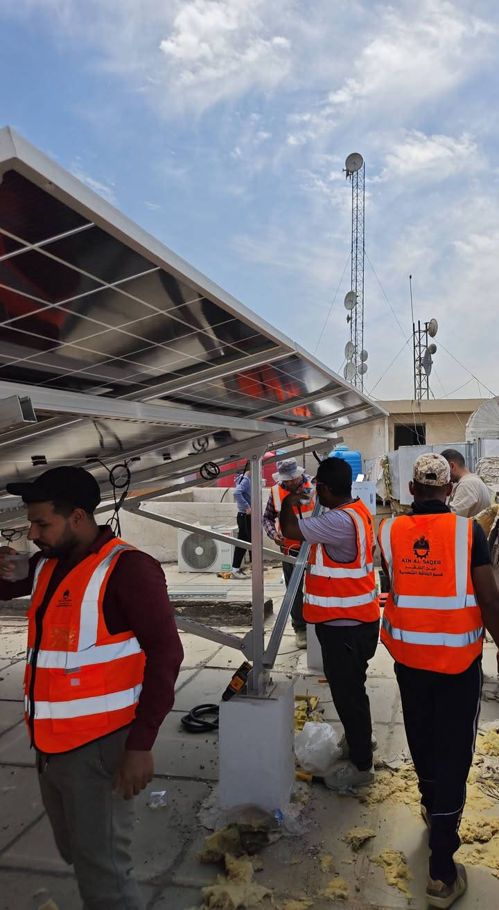#تنفيذ منظومة بقدرة 70kw 
On Grid & Hybrid 
في وزارة العمل والشؤون الاجتماعية.
#فريق هندسي محترف، يقدم حلولًا عملية بناءً على احتياجاتكم.
#خدمة ما بعد البيع ومعالجة  في الوقت المناسب.
#للتعاقد والاستشارات والتصاميم 
للتواصل معنا.
#الفرع الاول : ديالى- بعقوبة قرب الأسواق المركزية 
#الفرع الثاني: ديالى -بعقوبة تقاطع القدس-مقابل كلية الرافدين
#الفرع الثالث: بغداد -حي القاهرة.
***********
***********
***********
***********
