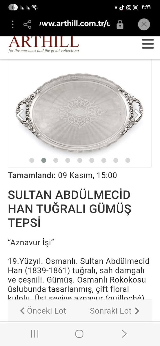 للبيع صينية فضة عثماني مختومة
 طغراء وصح وزجزاج 
وزن / 1310 جرام 
السعر / 222.000 ج
سعر نهائي / استلام العبور 
01116440665


**إذا كنت صاحب هذا الإعلان وتريد حذفه لأي سبب، رجاءا أرسل رسالة إلى الدعم الفني**