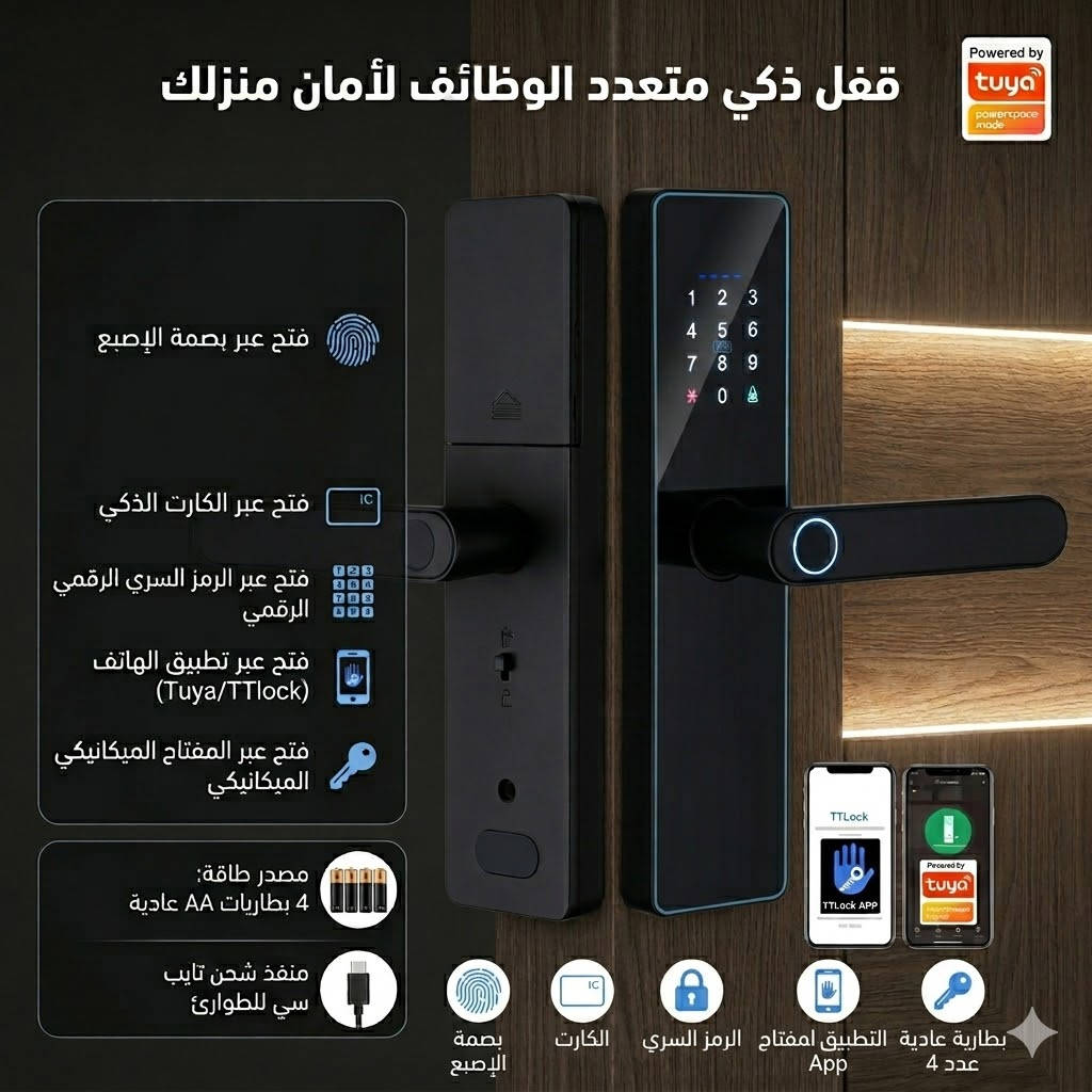 🔐 اقفال ذكية لجميع الابواب –  أمانك بأحدث التقنيات!
.
تعبت من المفاتيح التقليدية؟ 😴
هسه تگدر تفتح بابك بأكثر من طريقة وبكل سهولة 👇
.
✨فتح ببصمة الوجه
✨ فتح بكف اليد
✨ فتح ببصمة الإصبع
✨ فتح بالريموت كنترول
✨ فتح بالكارت الذكي
✨ فتح بالرمز السري
✨ تحكم كامل عن طريق الموبايل
✨ فتح بالمفتاح التقليدي

🔋 يعمل علىبطاريات ليثيوم او  4 بطاريات قلم  
🔌 شحن طوارئ Type-C
🚪 تصميم أنيق مناسب للأبواب الزجاجية
🛡️ أمان عالي + سهولة استخدام
.
💡 مناسب للبيوت، المكاتب، المحلات، والشركات
.
🔥 عرض محدود – الكمية محدودة

📩 راسلنا الآن للحجز والاستفسار : 0776 367 0126
.
.
.
#قفل_ذكي #اقفال_ذكية #امن #حماية #منزل_ذكي #سمارت_هوم #SmartLock #SmartHome
#ابواب_زجاجية #حماية_المنزل #تقنية #الكترونيات #العراق #بغداد #النجف #البصرة
