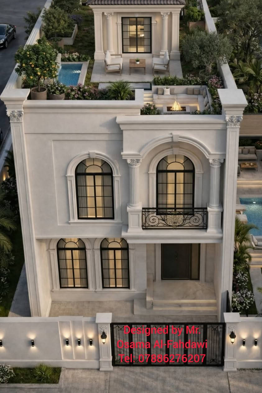 أناقة الأبعاد.. فخامة التصميم (5م × 20م)
​القياسات والبيانات:
​عرض الواجهة: 5 متر.
​النزال (العمق): 20 متر.
​المساحة الإجمالية: 100 متر مربع.
​النمط المعماري: نيو كلاسيك (New Classic).
​.... فلسفة الواجهة: ملكيّة في مساحة ذكية
​عندما تلتقي دقة القياس بجمال التصميم، تولد هذه التحفة المعمارية. واجهة اعتمدت على التناظر البصري وارتفاع الأقواس لتعطي إيحاءً بالاتساع والشموخ رغم ضيق الواجهة (5 متر).
​التفاصيل: أعمدة مزخرفة بتيجان كلاسيكية، ونوافذ طولية تمنح المبنى طابع القصور.
​الإضاءة: توزيع ذكي للإضاءة الجدارية (Wall Washers) ليلاً يبرز فخامة التفاصيل الحجرية.
​التناسق: بوابة حديدية مشغولة يدوياً (Ferforgé) تكمل أناقة المشهد الكلي.
​"التصميم هو الحل الذي يجعل المساحة المحدودة تبدو بلا حدود."
​📞 للتواصل والاستفسار
***********
​#تصميم_معماري #واجهات_فخمة #خرائط_100متر #نيوكلاسيك #بناء_حديث #واجهة_5متر
#Trending #Viral #ModernHome #InstaGood #DreamHome #ArchitectureLovers #InteriorDesignتصميم #المتابعين
​⚠️ تنبيه هام جداً بخصوص التنفيذ:
عزيزي المتابع، لضمان نجاح هذا التصميم على أرض الواقع، نود التأكيد على أن القياسات الدقيقة والنهائية محفوظة لدى المصمم
​إن أي محاولة للاجتهاد الشخصي بإضافة قياسات مجهولة أو تغيير الأبعاد قد تؤدي إلى أخطاء إنشائية ومعمارية فادحة (مثل ضيق الممرات، سوء التهوية، أو مشاكل في السلالم)، وهو ما وقع فيه الكثيرون للأسف. الالتزام بالمخطط الأصلي من المصمم هو ضمانك لبيت آمن وجميل.
