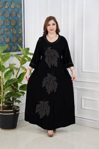 دشداشة كشمير • أسود • مقاسات 2XL-5XL