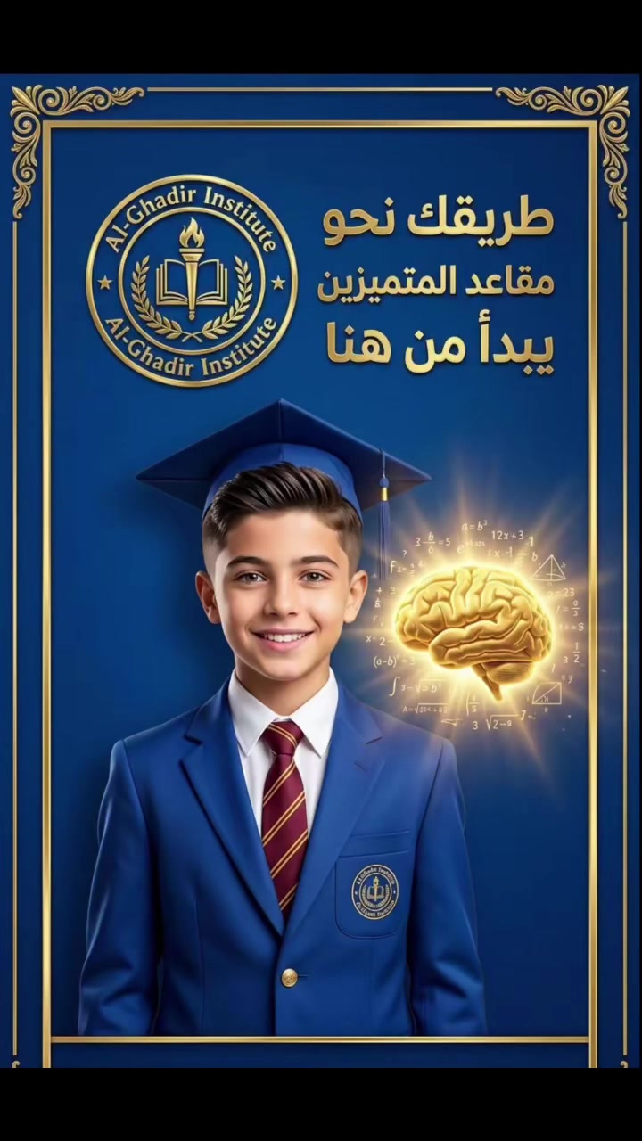🌟 طريقكِ نحو مدارس التفوق والمتميزين  يبدأ من هنا.. في معهد الغدير 🌟
إلى طلبة السادس الابتدائي الطامحين بالتميز والنجاح الباهر، يعلن معهد الغدير عن فتح باب التسجيل لأقوى دورات الذكاء، القدرات العقلية، والاختبارات التحصيلية.
دورتنا مصممة خصيصاً لضمان تأهيل وقبول الطلبة في المدارس:
• ✅ مدارس المتميزين والمتميزات 
• ✅ مدارس المتفوقين والمتفوقات 
.✅التسريع 

لماذا تختار معهد الغدير؟
• خبرات أكاديمية متقدمة: كادر متخصص ومتمرس في تدريب واختبارات الذكاء.
• مناهج حديثة ومتكاملة: نعتمد أحدث الأساليب والخطط التعليمية التي تضمن تفوق الطالب واجتيازه الاختبارات بتفوق.
• بيئة تعليمية محفزة: نأخذ بيد الطالب خطوة بخطوة نحو مقاعد المتميزين

المقاعد محدودة جداً لضمان التركيز والتميز.
📍 العنوان: بابل - الهاشمية - شارع الحي العسكري العام
للاتصال والاستفسار 
***********
