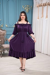 فستان ساحلي • زبدة تركي • فري سايز ١١٠ كيلو