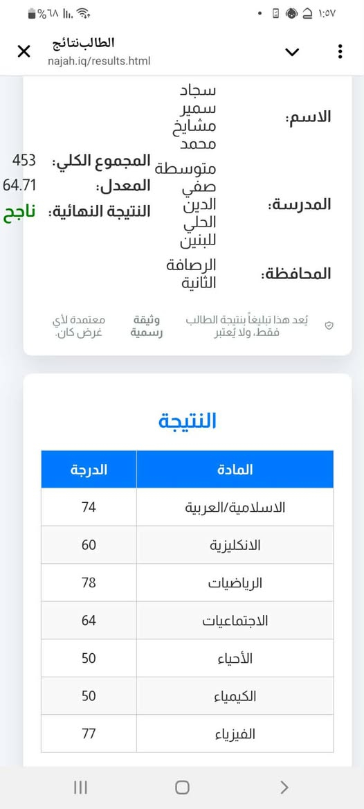🌟 النجاح لا يعرف المستحيل.. والدور الثاني هو بوابتك للتفوق! 🌟
لأن طموحكم يسوى التعب، ولأن "ريحانة المصطفى" معكم خطوة بخطوة.. نبارك من كل قلوبنا لجميع طلابنا الأبطال الذين حققوا النجاح والتميز في الدور الأول 🎉✨.
​ولأن رحلة التميز مستمرة ولا تتوقف.. نفتح أبوابنا ونرحب بـ طلاب الدور الثاني بكل حب وعزيمة لنبدأ معاً رحلة التحدي وضمان النجاح المضمون 100%! 💪📚
​🎯 لماذا معهد ريحانة المصطفى هو خيارك الأضمن؟
​✨ كادر تدريسي متميز ونخبة من الأساتذة الكفاء ذوي الخبرة الطويلة في المناهج الوزارية.
​✨ مراجعات مركزة وشرح مبسط يضمن لك فهم المادة من المرة الأولى واجتياز الامتحان بكل سهولة.
​✨ برنامج مكثف خاص بالدور الثاني يركز على أهم الأنماط والأسئلة الوزارية المتكررة.
​✨ متابعة يومية واختبارات دورية مستمرة لكسر حاجز الخوف وضمان ليلة الامتحان.
​⏳ المقاعد محدودة جداً.. سارعوا بحجز مقعدكم الآن!
​📍 الموقع: بغداد - الرئاسة - شارع 20
📞 للاستفسار والتسجيل: تواصلوا معنا عبر الاتصال أو الواتساب على الرقم: ***********
​معهد ريحانة المصطفى.. طريقكم الثابت نحو النجاح والتفوق! 🎓✨
