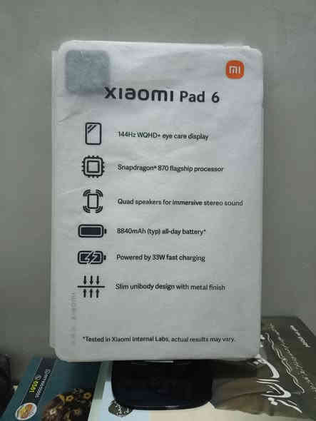 السلام عليكم🤍✨
شاومي باد 6 🔥❤️‍🩹
Mi Pad 6 ❤‍🔥

جديد جديد بنضافه 100%🤍

ذاكره 8+8/ 256 🤍✨
نظافه 💯  جديد جديد💕✨
يدعم الذكاء الاصطناعي AI

الون: كريمي🤎✨

شاشة بحجم 11.0 انج بتردد 144hz🔥✨

بطاريه بسعه 8840❤‍🔥 شاحن33واط🔥✨
ملحقات كامله💯💓

السعر: ٢٩٠ ألف فقط🔥💖
موقع: بابل🤍

***********
***********
