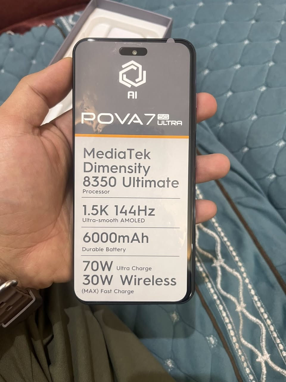 السلام عليم
POVA7جهاز جديد غير مستعمل بعده باكيت جميع    ملحقاته وياهه كوبي (تقليد)يفيد للاستعمال العادي للبيع سعره ولمراسله خاص او عرقم ***********
مكاني كربلاء حي لامام علي
