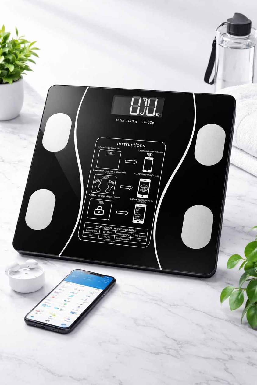 ️ ميزان ذكي أنيق يقيس الوزن والدهون والسوائل بكل دقة!
السعر 15 الف والتوصيل مجاني لباب البيت
يتصل بالتطبيق لتتبع جسمك مع مرور الوقت 📲

يدعم أكثر من مستخدم، شاشة رقمية مضيئة وزجاج آمن 🌟

أوزان من 0.2 لـ180 كغ، وحدة قياس قابلة للتغيير ⚡
تابع صحتك بسهولة ومرح! 💪🎉 بغداد, العراق


**إذا كنت صاحب هذا الإعلان وتريد حذفه لأي سبب، رجاءا أرسل رسالة إلى الدعم الفني**