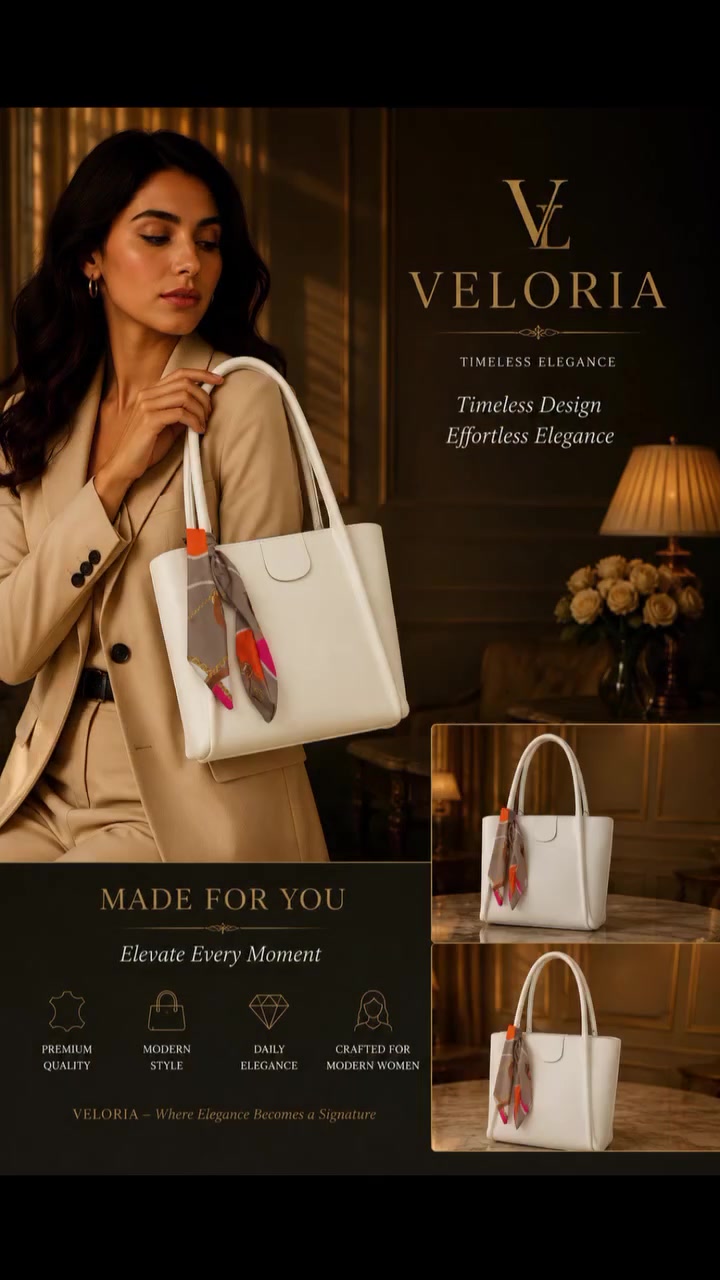 ✨ مرحباً بكم في VELORIA ✨
حيث تلتقي الأناقة بالفخامة في كل تفصيل 🖤
نقدم لكم تشكيلة مختارة من الحقائب النسائية التركية عالية الجودة، بتصاميم عصرية وخامات فاخرة تمنحك إطلالة راقية في كل مناسبة.

السعر 17 الف دينار عراقي
توصيل جميع محافظات العراق 2000 دينار فقط
للحجز تواصل دايركت 
او الاتصال ***********
