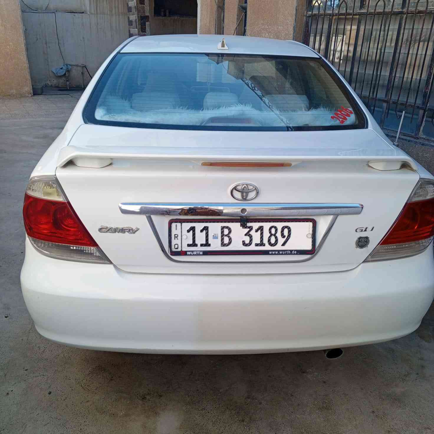 كامري ٢٠٠٦ خليجي محرك ٢٤٠٠ رقم بغداد دولي سياره نظيفه بدون صبغ ماعدا هلال جاملغ خلفي شي قليل موضح بالسونار تفاصيل السياره تخم اطارات صدر أمامي  خلفي باسمي السنويه 
السعر المطلوب ١٢٥  بيه مجال للإستفسار الاتصال ***********
مكان السياره صلاح الدين الاسحاقي
