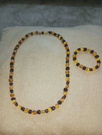 سوار مع قلادة كهرب ماكنتوش حر طبيعي مع سبحه كهرب الماني كركوشة فضة عيا...