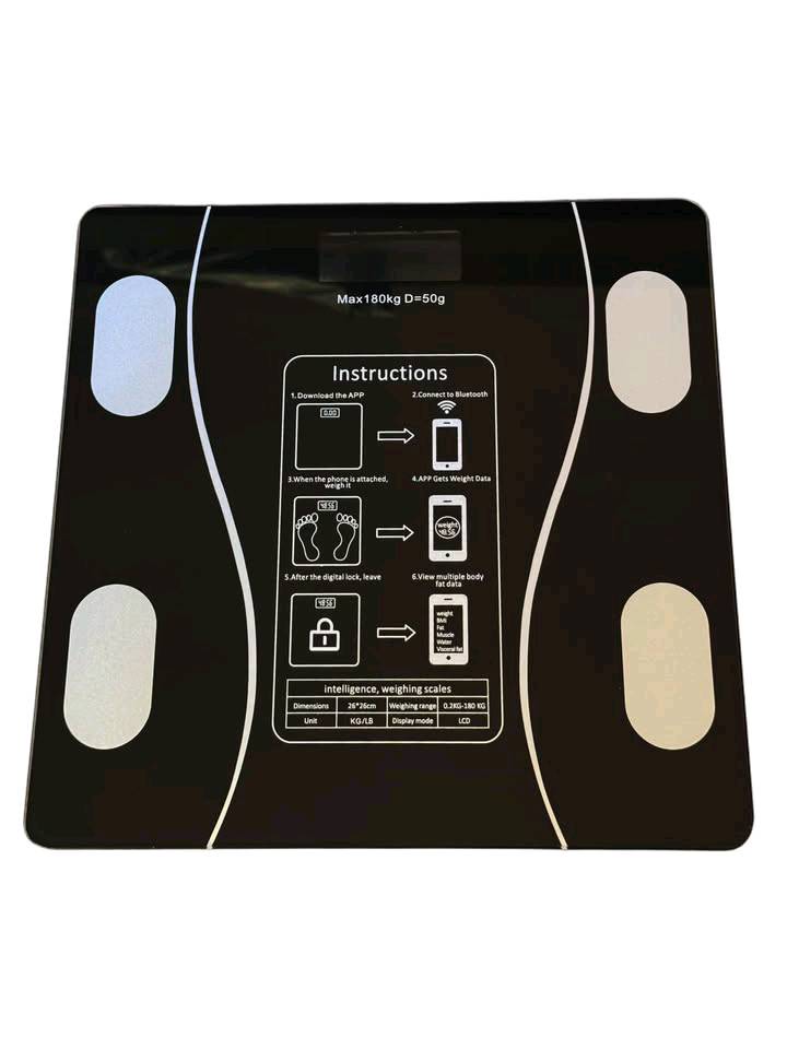 ميزان وزن ذكي إلكتروني مصمم ليوفر لك تجربة دقيقة وعملية في متابعة صحتك ولياقتك البدنية. يتميز بسطح زجاجي أنيق وعصري مصنوع من زجاج مقوّى عالي الجودة، مع شاشة رقمية واضحة وسهلة القراءة تعرض النتائج بدقة. يعتمد الميزان على حساسات قياس متطورة تُمكّنه من قياس وزن الجسم ونسبة الدهون ومؤشرات جسمية أخرى بدقة عالية، مما يساعدك على مراقبة تطور حالتك الصحية بشكل مستمر. يدعم الميزان الاتصال بجميع الأجهزة الذكية من خلال تقنية البلوتوث، حيث يمكن ربطه بسهولة بتطبيق مخصص يعرض البيانات ويخزنها ويحللها بطريقة منظمة وواضحة. يتحمل الميزان وزنًا يصل إلى 180 كغم، مما يجعله مناسبًا لمختلف المستخدمين. يتميز بسهولة الاستخدام، ودقة النتائج، وتصميمه العملي الذي يناسب الاستخدام المنزلي اليومي، ليكون خيارًا مثاليًا لكل من يهتم بصحته ويتابع وزنه ونمط حياته بشكل ذكي وحديث.