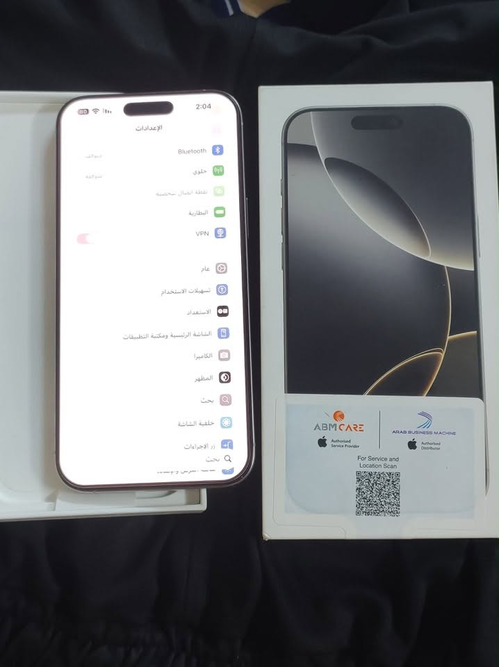 16 برو ماكس شرق اوسط ABM مع كامل الملحقات
بطارية 100‎%‎ عدد دورات 146 اللون تيتانيوم طبيعي
مكفول بحالة ممتازة جداً بدون اي شخط ولا اي خلل
السعر 1.480.000 
العنوان الناصرية دور الطاقة 
رقم واتساب للتواصل : ***********
