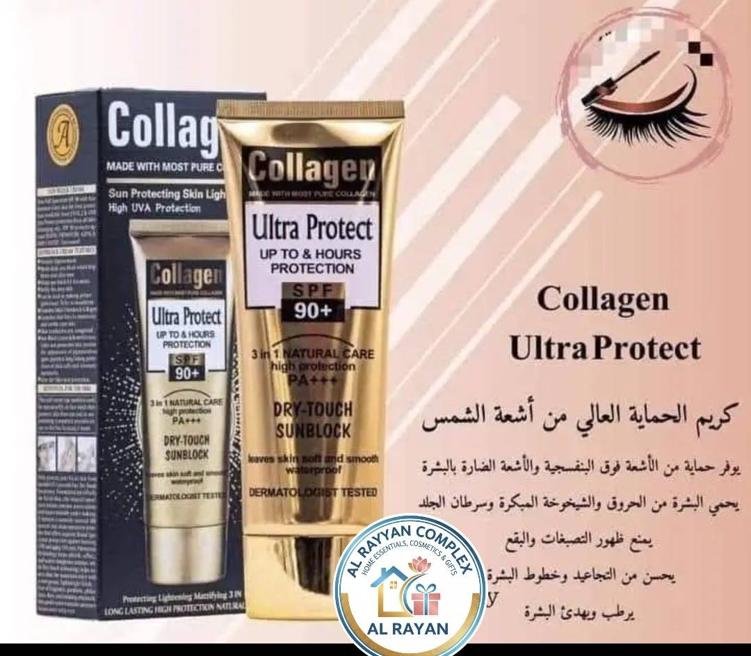 مجمع الريان لكافة الأغراض المنزلية🛒
جديدنا ❣️
كريم واقي للشمس بالكولاجين،
 يوفر حماية عالية SPF 90+ ويتميز بكونه مضاداً للماء ومُختبراً من قبل أطباء الجلد.حماية فائقة: يوفر الكريم حماية واسعة الطيف ضد أشعة الشمس فوق البنفسجية الضارة (UVA/UVB) لمدة تصل إلى 8 ساعات.
فوائد البشرة: يحتوي على الكولاجين الذي يساعد في تعزيز مرونة الجلد وترطيبه، بالإضافة إلى مكونات لتفتيح البشرة
.مميزات التركيبة: يتميز بتركيبة 3 في 1 (حماية، تفتيح)، وله ملمس مخملي يمتص بسرعة دون ترك بقايا دهنية أو انسداد المسام.

لايك ومتابعه ليصلك كل ماهو جديد👍🥰

تتوفر لدينا خدمة توصيل لكل المحافظات
للطلب _والحجز _والأستفسار 
الرقم //***********
العنوان //بسمايه الشارع العام مقابل برهومي الشارع الخدمي مجاور أسواق اللؤلؤة
أوقات الدوام⏰من الساعة 10 صباحاً الى الساعة 1 ليلاً
