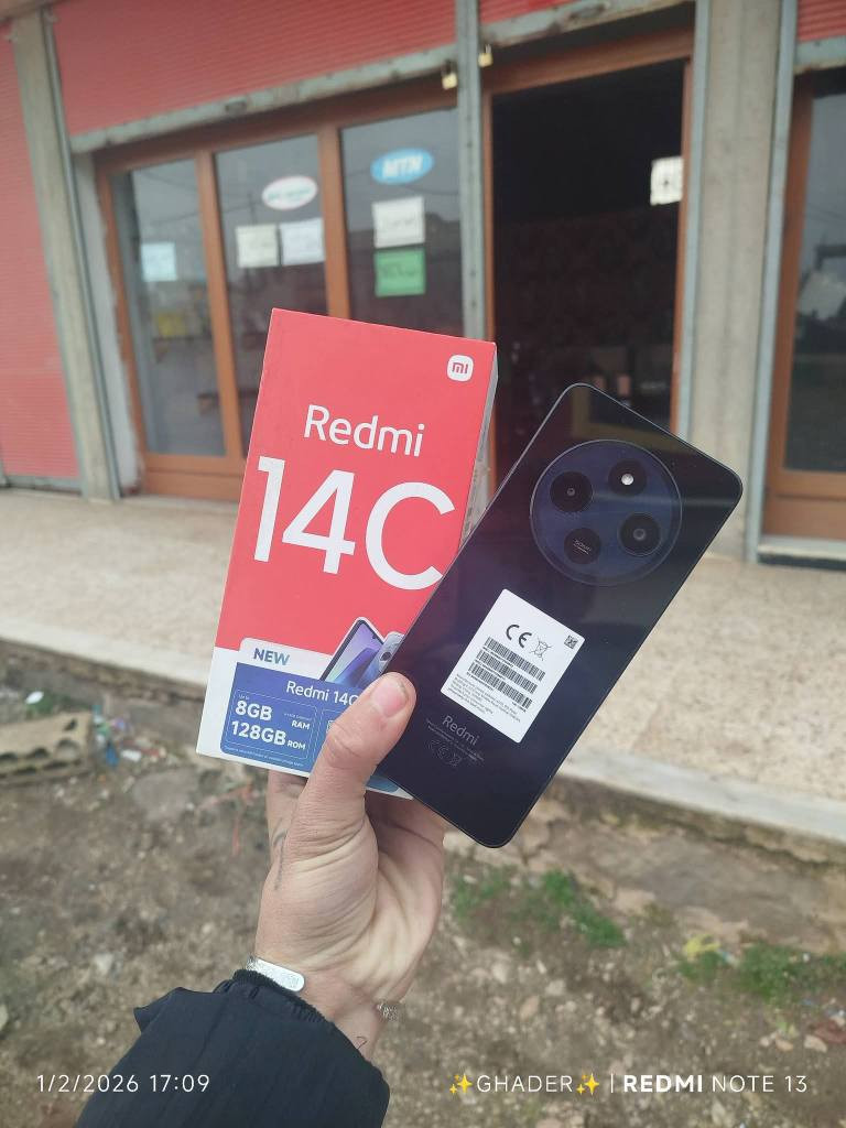 ‏وحش الريدمي  بالاداء والالعاب
‏صار عليه عرض قوي وتخفيض واضح
‏ريدمي 14c 
‏  بمعالج من هيليو G81 الترا يعني بالالعاب سلس 
‏وذاكره 256 برام 8 كيكا 
‏كاميرا 50  ميكا اماميه 13 ميكا 
‏نظام تشغيل 14 اندرويد 
‏بطاريه 5160  ملي امبير 
‏السعر 125 فقط التوصيل مجاني 
‏ الحجز واتساب.  *********** بغداد, العراق
