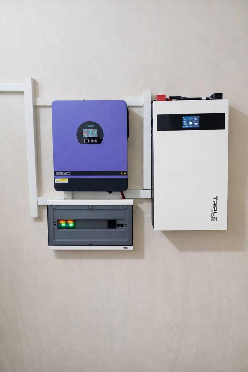 {تنصيب منظومة طاقة شمسيه2026}

‎من قبل كادر شركة رويال سولار 

تجهيز منظومة منزلي 6 امبير نهاري 6 امبير ليلي

الموقع صلاح الدين - تكريت - الضباعي
للأخ عبدالله احمد 
  
جهاز انفيرتر  فيشتي 6.2k ✅
‎  عدد:1 ضمان 2 سنة 

بطارية مستخدمة نوع ليثيوم SOLAX  حجم 5k ✅
عدد:1 ضمان 10 سنوات تبديل+صيانة

الواح مستخدمة نوع جينكو حجم 615 واط عدد : 3

‎يتوفر لدى شركتنا رويال سولار نظام نقدي و اقساط لموظفين كي كارد لمده 18 أشهر 

‎العنوان كركوك شارع القدس - مقابل كوفي الجادرية - عمارة رويال نيت 

‎فرع الثاني كركوك شارع المطار قرب فلكة تكريت

فرع صلاح الدين - تكريت - القادسية شارع الكراج -قرب الحديثي للموبايل 

‎للحجز والاستفسار للتواصل او مراسلتنا على واتساب 

*********** كركوك
*********** صلاح الدين اسيا
*********** صلاح الدين زين
*********** الشركة 

 الرقم المختصر 6020📞
