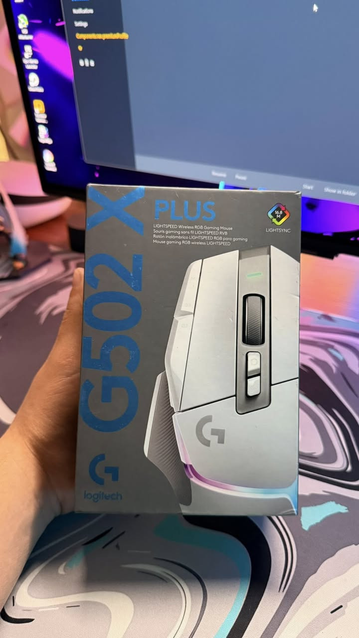 Logitech G502X Plus
لون ابيض كامل ملحقات 
نظافة 100‎%‎ بعده لوك
للبيع فقط 140 الف
مكاني بغداد
***********
