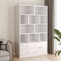 مكتبة خشب مقسمة تحتوي 2 باب 2 مجر ابعاد 180*24*80 CM ا واتساب 07770142...