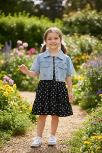 فستان قطعتين • خامة أوربية • مقاسات ٤-١٠ سنة