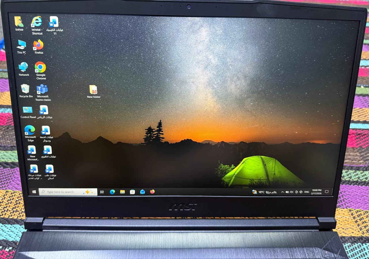 سلام عليكم اخوتي حاسبه MSI معالج انتيل كور اي 7 جيل 12 كرت شاشه انفديا 2050 RTX رامات 16 الهارد واحد تيره استخدام قليل شهر واحد سعر مليون و 300 الف بيها مجال 
مميزات الحاسبه

تصميم نحيف وخفيف (حوالي 1.86 كغم) سهل الحمل  

⚡ الأداء القوي
 • معالج Intel Core i7 جيل 12 قوي جدًا للبرامج الثقيلة والألعاب  ￼
 • كرت شاشة RTX 2050 مناسب للألعاب والتصميم والمونتاج  ￼
 • رام 16GB تسمح بتشغيل عدة برامج بدون بطء  ￼
 • SSD سريع يقلل وقت التشغيل والتحميل

� مناسب للألعاب

 • �
 ◦ PUBG ✔️
 ◦ GTA V ✔️
 ◦ Fortnite ✔️
 ◦ Warzone ✔️
 • 

شاشة 144Hz تعطي سلاسة عالية في الألعاب  

️ شاشة ممتازة
 • شاشة 15.6 بوصة Full HD واضحة جدًا  ￼
 • IPS تعطي ألوان جيدة وزوايا رؤية واسعة  ￼
 • مناسبة للألعاب، الأفلام، والتصميم

⸻

🔌 مميزات إضافية
 • Wi-Fi 6 سريع للإنترنت  ￼
 • منافذ كثيرة (USB-C، HDMI، USB-A)  ￼
 • يمكن ترقية الرام والتخزين لاحقًا  ￼
 • مناسب للدراسة، الألعاب، التصميم، والبرمجة

⸻

رقمي *********** متواجد فيس و واتساب
