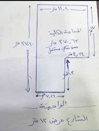 دار عكاده يعتبر قطعة ارض للبيع في حي الجامعة  مساحة 270 م٢ واجهه 7م (س...