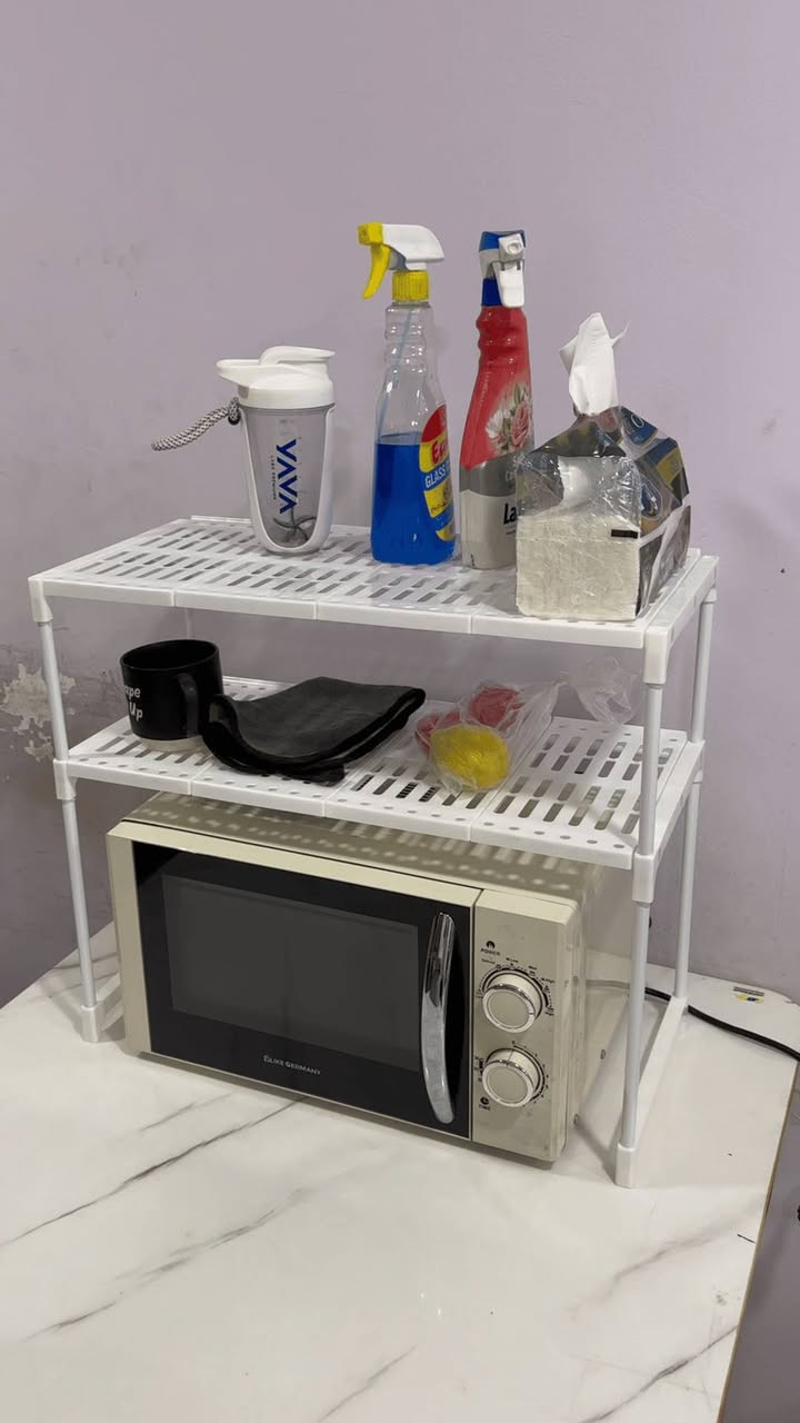 الاستخدامات
#خصم 30٪✓✓✓✓✓

تنظيم أدوات المطبخ مثل الأطباق، الأكواب، علب البهارات، وصناديق الطعام

مثالي لوضع الميكرويف أو الفرن الكهربائي بالأسفل وتخزين المستلزمات فوقه

مناسب لاستخدامه كرف إضافي في المطبخ، غرفة الطعام أو حتى المكتب

يساعد في استغلال المساحات الضيقة بشكل عملي ومرتب

المميزات

تصميم بسيط وعملي يناسب جميع المطابخ والديكورات

مقاسات مثالية: العرض 57.5 سم × العمق 26 سم × الارتفاع 50 سم

رفّان متينان يتحملان وزنًا كبيرًا بفضل الخامة السميكة

ثبات عالي بدون اهتزاز حتى عند وضع أجهزة كهربائية مثل الميكرويف

زوايا مدوّرة للحماية من الخدوش أو الإصابات أثناء الاستخدام

سهولة التركيب بدون أدوات معقدة

استخدام متعدد الأغراض في المطبخ، غرفة التخزين، المكتب أو الحمام
#للتواصل مراسلة الصفحة
#الجميع


**إذا كنت صاحب هذا الإعلان وتريد حذفه لأي سبب، رجاءا أرسل رسالة إلى الدعم الفني**