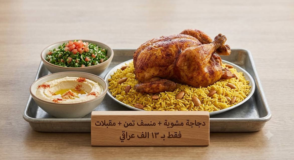 🍗 لأن الأكل العراقي ما يحلى إلا بلمسة تنور الطين. 
​تنور أهلنا يقدّم لكم أقوى العروض:
​دجاج حي شوي عالتنور + منسف تمن + مقبلات 👈 بسعر 13 ألف فقط!
​دجاج شوي فقط 👈 بسعر 11 ألف فقط!

​📍 الموقع والعنوان:
​الفلوجة - شارع الجيش الشعبي - مقابل شارع جامع المدلل.
​📞 للحجز والاستفسار والتواصل:
​هـ : ***********
*********** 📱
​خدمة التوصيل: متوفرة لجميع مناطق الفلوجة وضواحيها 🚗

بإدارة : عمر ابو شمس
