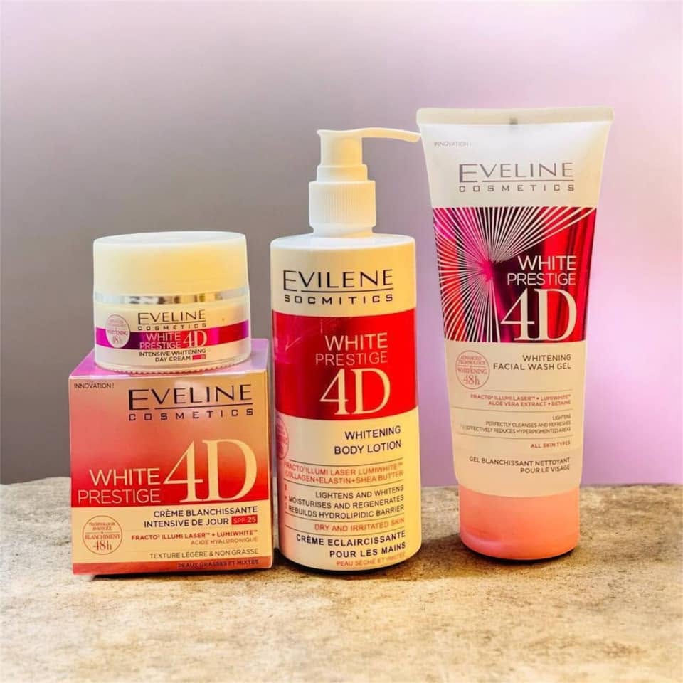 مجموعة ايفيلين البولندية 🇵🇱 Eveline Cosmetics White Prestige 4D للعناية بالبشرة.
تحتوي المجموعة على لوشن تبييض للجسم وغسول جل لتبييض الوجه. وكريم يحتوي على عامل حماية من الشمس SPF 25 للحماية من أشعة الشمس. 

تستخدم تقنية Fracto Illumi Laser™ و Lumiwhite™.
صُممت لتفتيح البشرة وتقليل التصبغات. 
مناسبة للبشرة الجافة والمتهيجة (اللوشن) وجميع أنواع البشرة (الغسول). 
تبييض خلال 48 ساعة.✅


**إذا كنت صاحب هذا الإعلان وتريد حذفه لأي سبب، رجاءا أرسل رسالة إلى الدعم الفني**