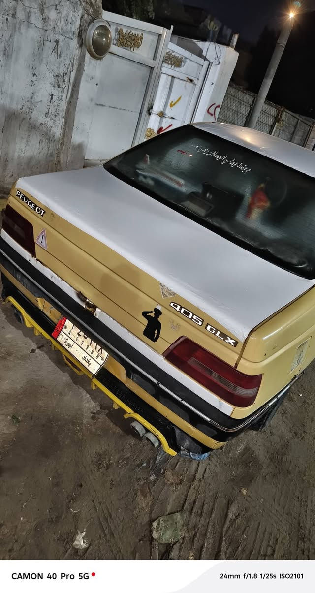 السلام عليكم سياره بيجو405مديل 2011مصفره هيئه وغرامات سنويه ل29مالكها متواجد الرقم بغداد سياره جاهزة من كلشي بس التلحيضات موجوده بصوره العنوان حله شارع 80 ***********التواصل ع هذا الرقم واتساب
