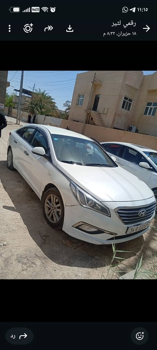 سوناته موديل 15 وارد كوري سياره فقط صبغ جاملغ الخلفي سياره بسمنه حداديه تبريد كهربائية كلهه شغاله سياره مال بيت ***********
