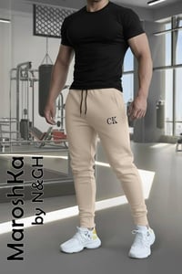 بنطال رجالي • فليس قطني • طباعه حرارية