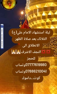 النجف الاشرف • ليلة استشهاد • انطلاق بعد الظهر