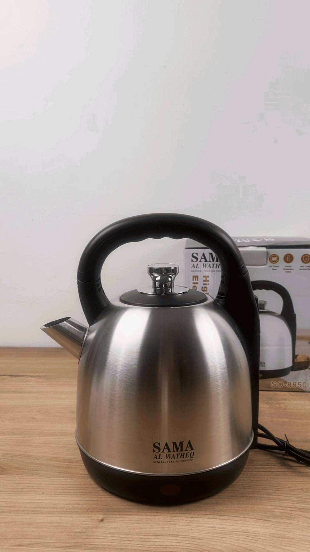 ​العملاقة وصلت! غلاية سما 5 لتر 🍶✨
👈 سعة ضخمة (5 لتر) للاستخدام المكثف.
👈 قوة 1800 واط لغلي الماء بسرعة البرق.
👈 أمان كامل وفصل تلقائي.
👈 هيكل ستانلس ستيل أنيق وعملي.
الحل الأمثل لجمعات العائلة والمكاتب! 🏠🏢