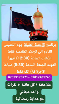 حملة العقيلة • الخميس القادم • كربلاء المقدسة