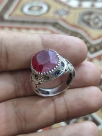 خاتم ياقوتة • حجر طايح • مقاس 23/24