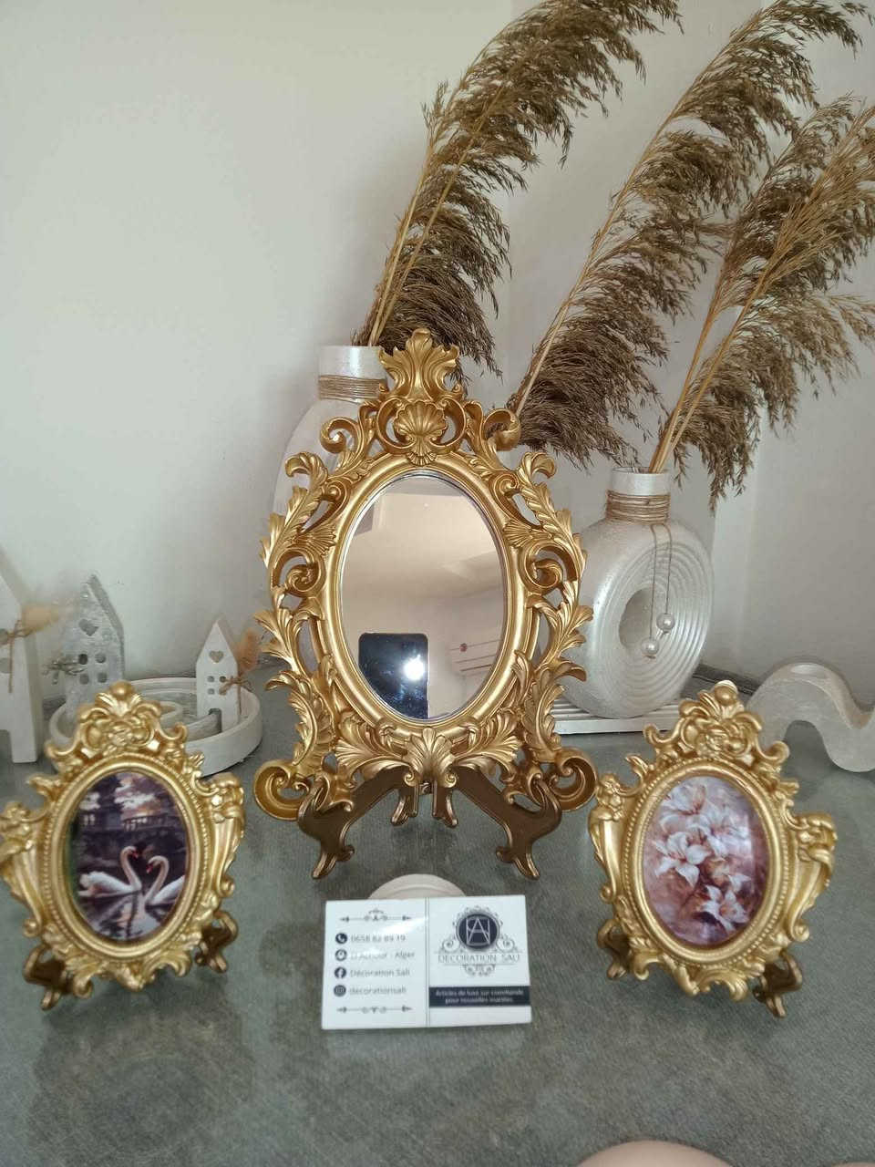 Miroir et mini cadres style vintage en résine le grand miroir 27/18cm et les autres mesures sont sur la photo ,le grand carré 17cm/17 et le oval 15cm/11 الجزائر, بئر مراد رايس


**إذا كنت صاحب هذا الإعلان وتريد حذفه لأي سبب، رجاءا أرسل رسالة إلى الدعم الفني**