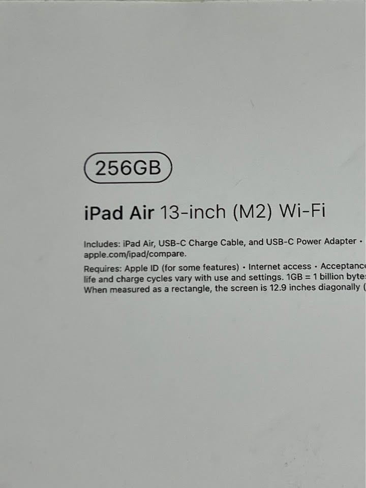 iPad Air 6 M2 13 inch

حجم كبير 13 انش مستعمل فقط للدراسة

بطارية 99%

ذاكرة حجم 256gb

توصيل موجود 

سعره 875 الف

***********
