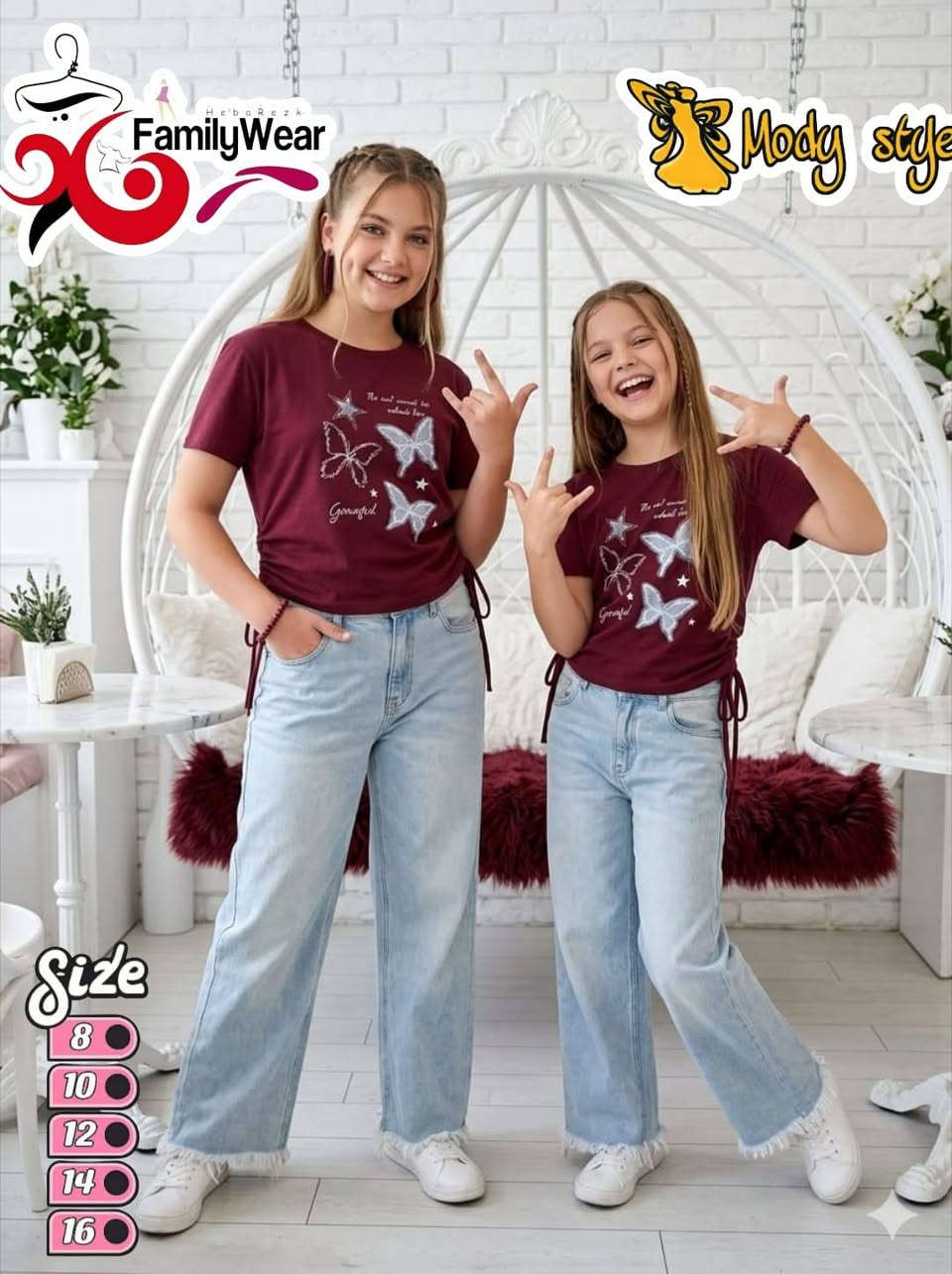 *بسم الله الرحمن الرحيم*
💪💪💪💪💪💪
*عدنا من جديد وانطلاقة مميزة كالعادة ل*
    *براند Family Wear*

*فى موسم الصيف  2026*

*موديل محير بناتى للعيد الكبير*

💓 *التفاصيل*💓

  *تيشرت سنجل ليكرا طباعه ثابته وشداد من الجانب* *بنطلون وايد ليج  مشنشر من حرف الرجل جينز رباعيه11ونص اونز*

🥰 *مقاساات* 🥰
*8* 
*10*
*12*
*14*
*16*

💓 *الالوان* 💓
*الوان العرض*

*الدسته15قطعه*

 *سعر القطعه فى الدسته*

*خصم خاص للمكاتب والمحلات*


**إذا كنت صاحب هذا الإعلان وتريد حذفه لأي سبب، رجاءا أرسل رسالة إلى الدعم الفني**