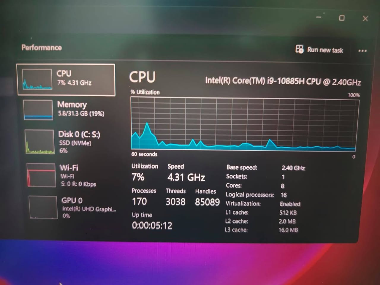 لابتوب للبيع جديد مليون وبي مجال ***********

لابتوب HP ZBook Studio G7 Mobile Workstation
مواصفات :
CPU intel core i9  جيل العاشر 

memory 32Gg
كارت شاشه 
intel(R) UHD Graphics 

التخزين
 512GB
المنافذ 
منفذ شاحن 
منافذ type- c عدد اثنين 
منفذ HDML
منفذ USB 
منفذ للسماعات البصرة, العراق

