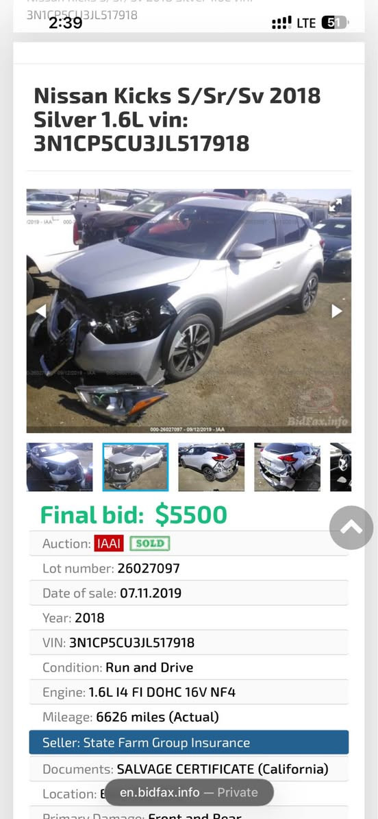 Nissan kicks2018 
مواصفات SV
یەک پارچە بۆیاغە
بێ ناو گرتن
بێ ایرباگ
گیر و مکینە و تبرید بەشەرت
رسمی دەعمەکەم داناوە
سعری١١٦ کەمێک مجال
شوین هەولیر
***********
*********** أربيل, العراق
