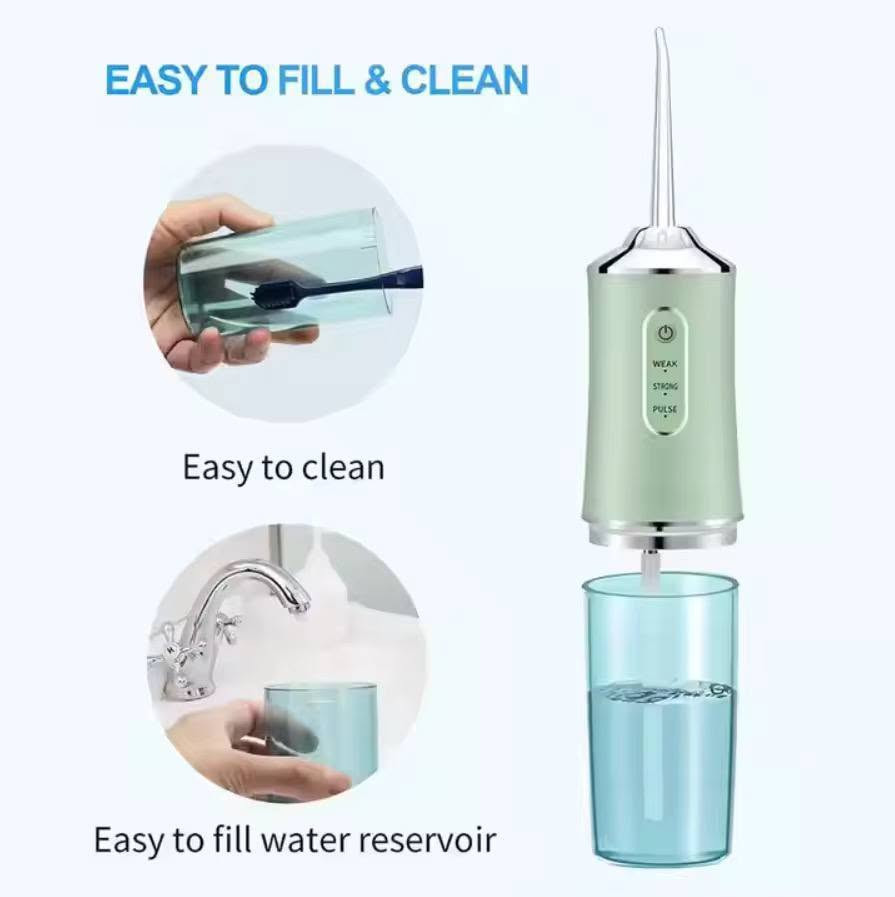 جهاز الخيط المائي،💯
Water flosser 
لتنظيف الأسنان والعناية بها 🦷🦷
يزيل الترسبات والجير ورائحة الفم .
ينصح به اطباء الأسنان لفعاليته في التنظيف العميق للجميع
مفيد ايضا للتقويم وتركيبات الأسنان وأصحاب الابتسامة 
شحن ⚡️⚡️ يدوم ل 30 يوم تقريبا
شحن عن طريق شاحنة الهاتف ❤️
خزان ماء 350 مل يكفي لاستعمال كامل ❤️
انماط متعددة لدفع الماء مناسبة لجميع انواع اللثة ❤️
عدة رؤوس وعدة سرع تتحكم بيها
مناسب للكبار وللأطفال ايضا
بطارية 3500 مل امبير ايون ليثيوم تكفي شهر كامل الشحنة الواحدة ♥️

السعر 20  الف
🚘يوجد خدمة توصيل لجميع محافظات العراق🚘


**إذا كنت صاحب هذا الإعلان وتريد حذفه لأي سبب، رجاءا أرسل رسالة إلى الدعم الفني**