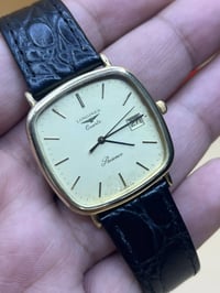 العريقة لونجين كوارتز بطارية طلاء ذهب منفذ شهري دزاين مربع كلاسك ابعاد...