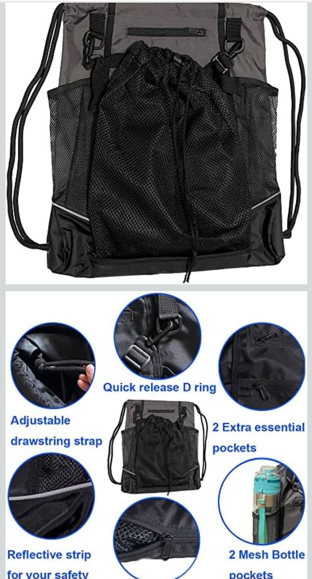 حقيبة ظهر رياضية برباط سحب، وتحديداً "حقيبة ظهر كرة قدم او السلة" متعددة الوظائف من مواد مثل النايلون والبوليستر. 
تحتوي ع جيب من الاسفل سحاب للكرات يمكن استخدمها في صالات الالعاب او حتى في السفر والتخيمم جميل جدا وواسعة.


**إذا كنت صاحب هذا الإعلان وتريد حذفه لأي سبب، رجاءا أرسل رسالة إلى الدعم الفني**