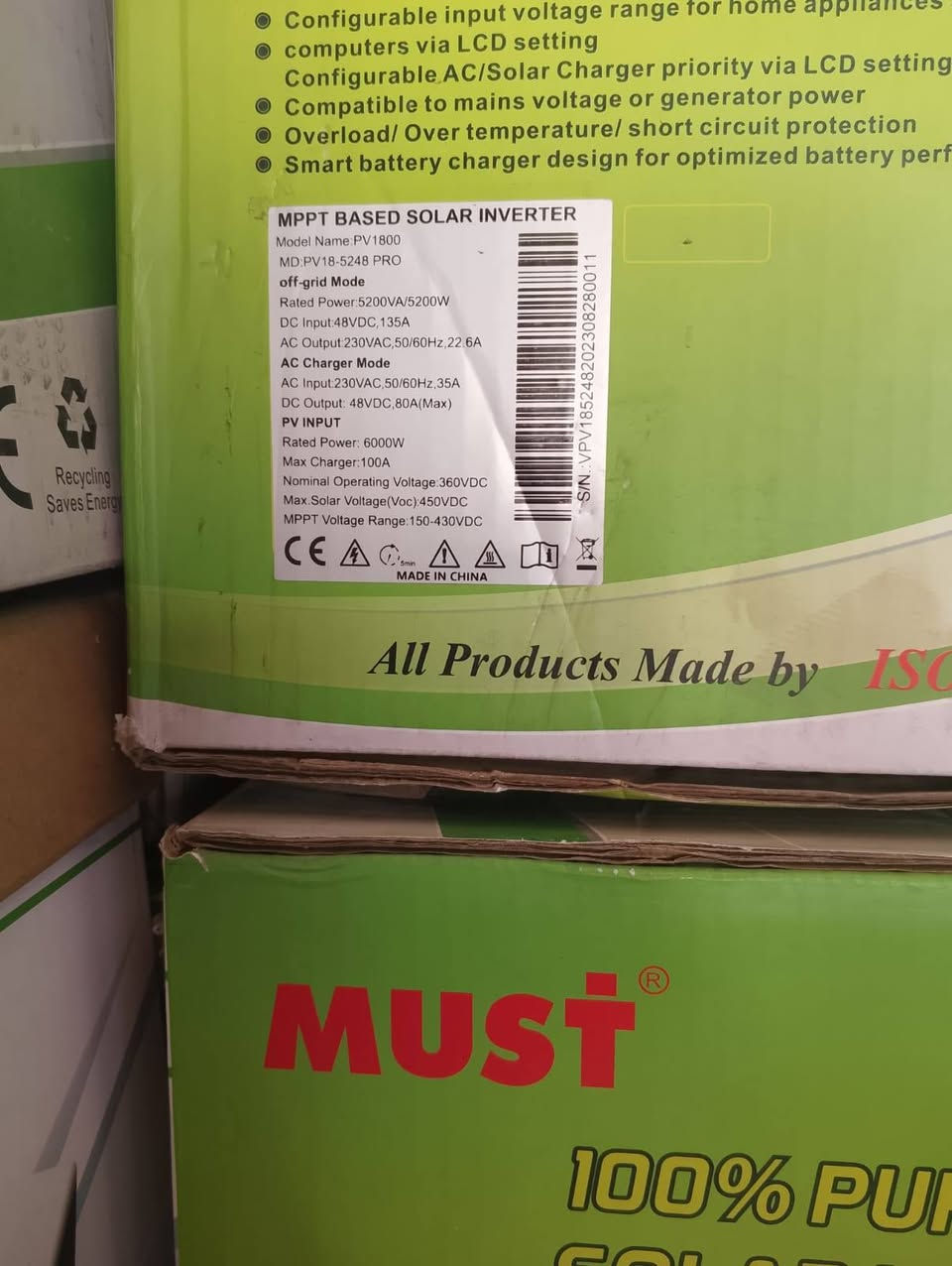 عرض خاص على اخر ١٢ انفيرترات  ماست بسعر مناسب الوجبه الاولى يستقبل 6000واط من الواح
بغداد القاهره وموجود توصيل لكل العراق 
راسلونا واتساب
***********
