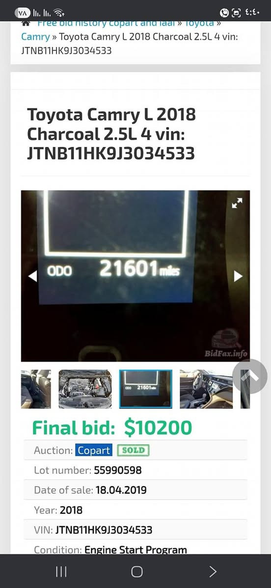 كامري 2018
رقم سليمانيه بأسمي هزه جديده 
سونارها وحادثها مال امريكا بالصور 
سعرها (168 وبيها مجال بسيط)
بغداد حي الجهاد 
***********
