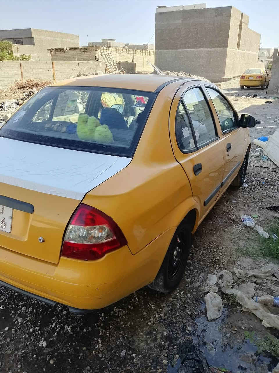 السلام عليكم طيبه كفاله عامه لا صبغ ولا تبديل كير مكينة بجيس تبريد خير من الله تخم تاير صدر امامي خلفي السياره جديده مصفره هيه وغرامات تحويل ثاني يوم  سياره جاهزة من كلشي جوه السوك 33 وبيعه مجال مكاني جسر ديالى رقم ***********
